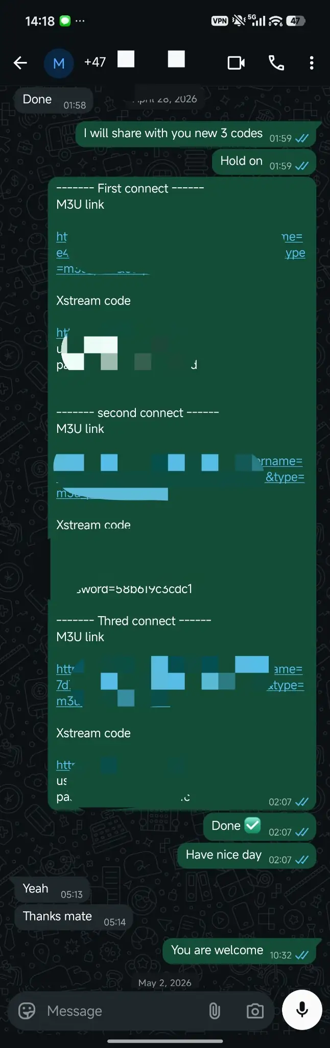 World IPTV verified WhatsApp customer proof 2