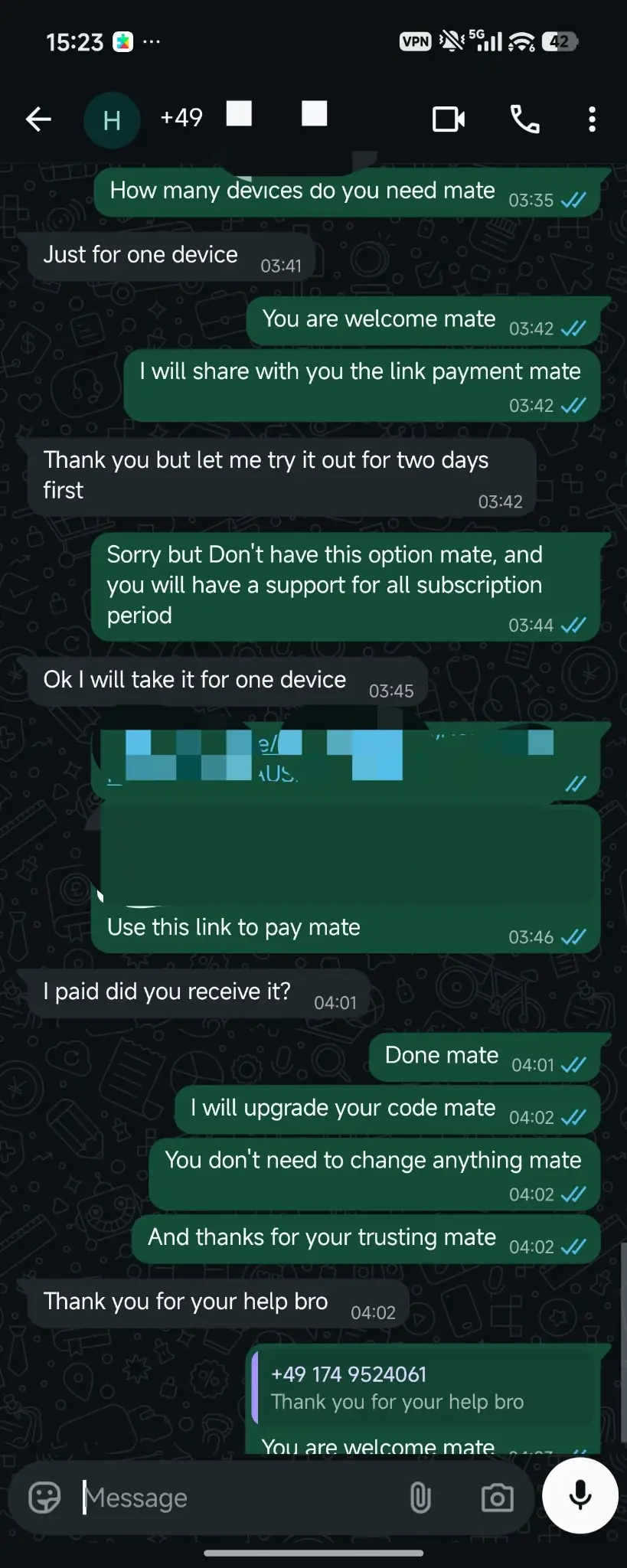World IPTV verified WhatsApp customer proof 13