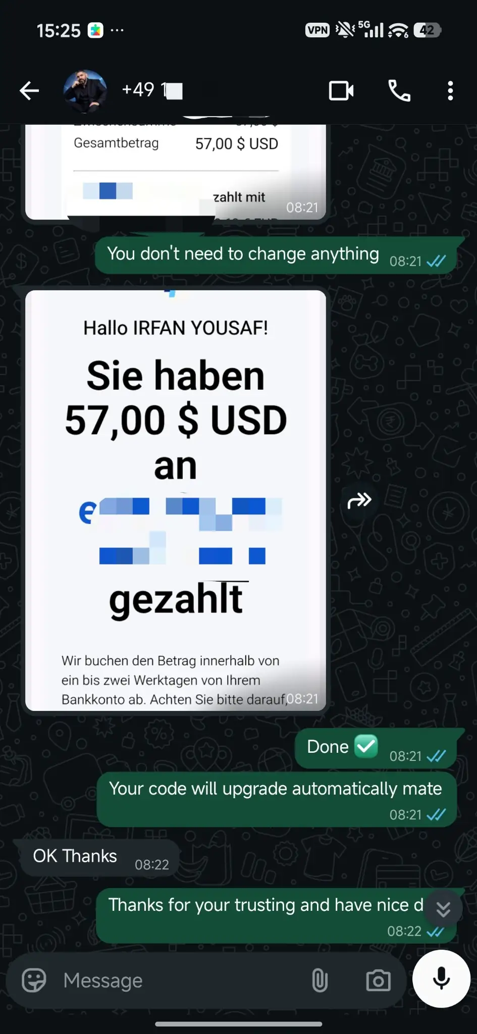 World IPTV verified WhatsApp customer proof 14